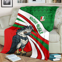 Indigenous Regions of Panama Ngabe-Bugle Blanket with Harpy Eagle Graphic and Green Red Tribal Pattern 1997 - Wonder Print Shop