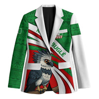 Indigenous Regions of Panama Ngabe-Bugle Blazer with Harpy Eagle Graphic and Green Red Tribal Pattern 1997 - Wonder Print Shop