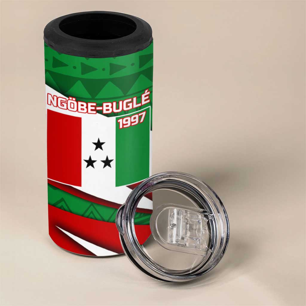 Indigenous Regions of Panama Ngabe-Bugle 4 in 1 Can Cooler Tumbler with Harpy Eagle Graphic and Green Red Tribal Pattern 1997 - Wonder Print Shop