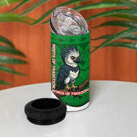 Indigenous Regions of Panama Ngabe-Bugle 4 in 1 Can Cooler Tumbler with Harpy Eagle Graphic and Green Red Tribal Pattern 1997 - Wonder Print Shop