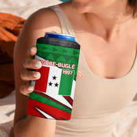 Indigenous Regions of Panama Ngabe-Bugle 4 in 1 Can Cooler Tumbler with Harpy Eagle Graphic and Green Red Tribal Pattern 1997 - Wonder Print Shop