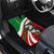 Indigenous Regions of Panama Ngabe-Bugle Car Mats with Harpy Eagle Graphic and Green Red Tribal Pattern 1997 - Wonder Print Shop