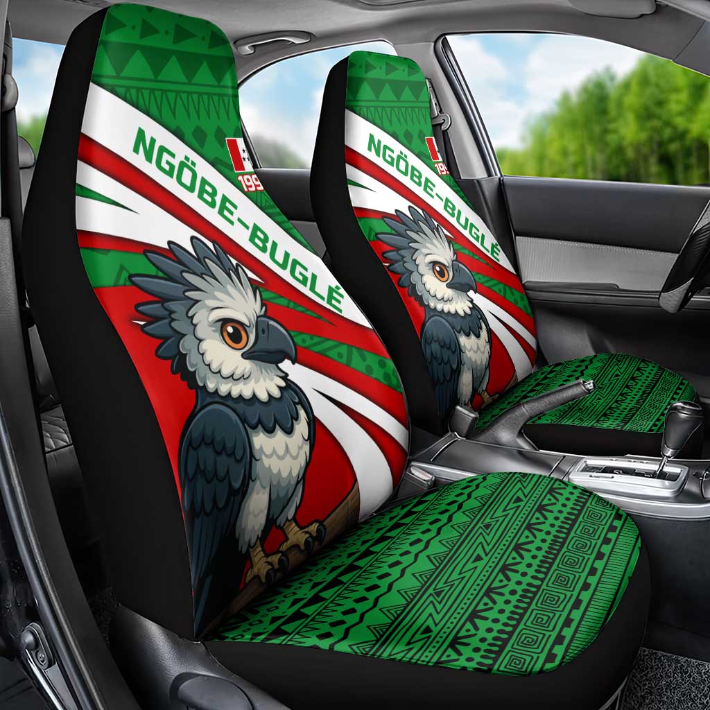 Indigenous Regions of Panama Ngabe-Bugle Car Seat Cover with Harpy Eagle Graphic and Green Red Tribal Pattern 1997 - Wonder Print Shop