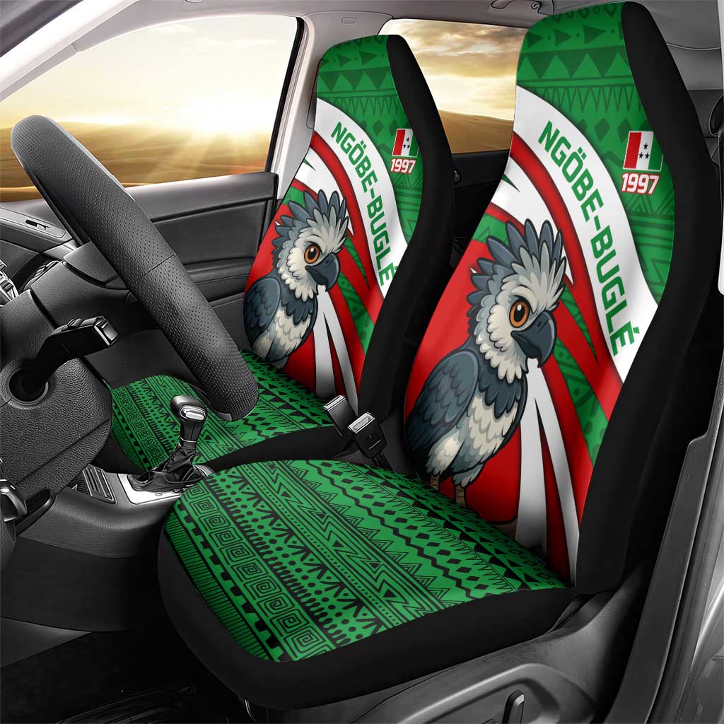 Indigenous Regions of Panama Ngabe-Bugle Car Seat Cover with Harpy Eagle Graphic and Green Red Tribal Pattern 1997 - Wonder Print Shop
