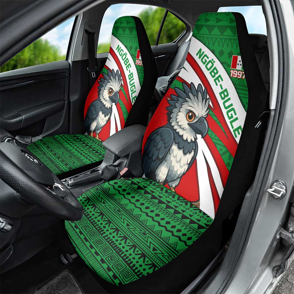 Indigenous Regions of Panama Ngabe-Bugle Car Seat Cover with Harpy Eagle Graphic and Green Red Tribal Pattern 1997 - Wonder Print Shop