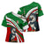 Indigenous Regions of Panama Ngabe-Bugle Cross Shoulder Shirt with Harpy Eagle Graphic and Green Red Tribal Pattern 1997 - Wonder Print Shop