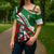 Indigenous Regions of Panama Ngabe-Bugle Cross Shoulder Shirt with Harpy Eagle Graphic and Green Red Tribal Pattern 1997 - Wonder Print Shop