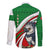 Indigenous Regions of Panama Ngabe-Bugle Family Matching Long Sleeve Bodycon Dress and Hawaiian Shirt with Harpy Eagle Graphic and Green Red Tribal Pattern 1997 - Wonder Print Shop