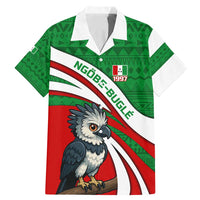 Indigenous Regions of Panama Ngabe-Bugle Family Matching Mermaid Dress and Hawaiian Shirt with Harpy Eagle Graphic and Green Red Tribal Pattern 1997 - Wonder Print Shop