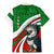 Indigenous Regions of Panama Ngabe-Bugle Family Matching Mermaid Dress and Hawaiian Shirt with Harpy Eagle Graphic and Green Red Tribal Pattern 1997 - Wonder Print Shop