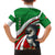 Indigenous Regions of Panama Ngabe-Bugle Family Matching Off The Shoulder Long Sleeve Dress and Hawaiian Shirt with Harpy Eagle Graphic and Green Red Tribal Pattern 1997 - Wonder Print Shop