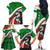 Indigenous Regions of Panama Ngabe-Bugle Family Matching Off The Shoulder Long Sleeve Dress and Hawaiian Shirt with Harpy Eagle Graphic and Green Red Tribal Pattern 1997 - Wonder Print Shop