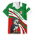 Indigenous Regions of Panama Ngabe-Bugle Family Matching Off The Shoulder Long Sleeve Dress and Hawaiian Shirt with Harpy Eagle Graphic and Green Red Tribal Pattern 1997 - Wonder Print Shop