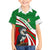 Indigenous Regions of Panama Ngabe-Bugle Family Matching Off The Shoulder Long Sleeve Dress and Hawaiian Shirt with Harpy Eagle Graphic and Green Red Tribal Pattern 1997 - Wonder Print Shop