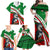 Indigenous Regions of Panama Ngabe-Bugle Family Matching Off Shoulder Maxi Dress and Hawaiian Shirt with Harpy Eagle Graphic and Green Red Tribal Pattern 1997 - Wonder Print Shop