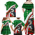 Indigenous Regions of Panama Ngabe-Bugle Family Matching Off Shoulder Maxi Dress and Hawaiian Shirt with Harpy Eagle Graphic and Green Red Tribal Pattern 1997 - Wonder Print Shop