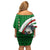 Indigenous Regions of Panama Ngabe-Bugle Family Matching Off Shoulder Short Dress and Hawaiian Shirt with Harpy Eagle Graphic and Green Red Tribal Pattern 1997 - Wonder Print Shop