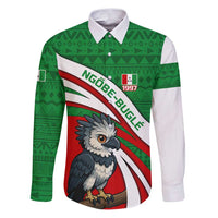 Indigenous Regions of Panama Ngabe-Bugle Family Matching Puletasi and Hawaiian Shirt with Harpy Eagle Graphic and Green Red Tribal Pattern 1997 - Wonder Print Shop