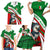 Indigenous Regions of Panama Ngabe-Bugle Family Matching Short Sleeve Bodycon Dress and Hawaiian Shirt with Harpy Eagle Graphic and Green Red Tribal Pattern 1997 - Wonder Print Shop
