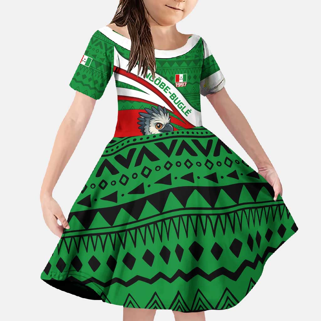 Indigenous Regions of Panama Ngabe-Bugle Family Matching Summer Maxi Dress and Hawaiian Shirt with Harpy Eagle Graphic and Green Red Tribal Pattern 1997 - Wonder Print Shop