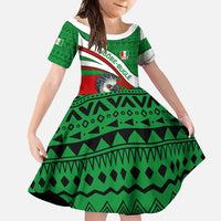 Indigenous Regions of Panama Ngabe-Bugle Family Matching Summer Maxi Dress and Hawaiian Shirt with Harpy Eagle Graphic and Green Red Tribal Pattern 1997 - Wonder Print Shop