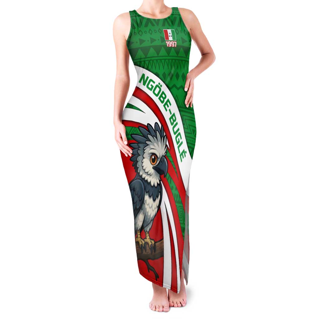 Indigenous Regions of Panama Ngabe-Bugle Family Matching Tank Maxi Dress and Hawaiian Shirt with Harpy Eagle Graphic and Green Red Tribal Pattern 1997 - Wonder Print Shop