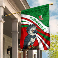 Indigenous Regions of Panama Ngabe-Bugle Garden Flag with Harpy Eagle Graphic and Green Red Tribal Pattern 1997 - Wonder Print Shop