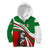 Indigenous Regions of Panama Ngabe-Bugle Kid Hoodie with Harpy Eagle Graphic and Green Red Tribal Pattern 1997 - Wonder Print Shop