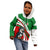 Indigenous Regions of Panama Ngabe-Bugle Kid Hoodie with Harpy Eagle Graphic and Green Red Tribal Pattern 1997 - Wonder Print Shop
