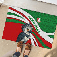 Indigenous Regions of Panama Ngabe-Bugle Rubber Doormat with Harpy Eagle Graphic and Green Red Tribal Pattern 1997 - Wonder Print Shop