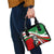Indigenous Regions of Panama Ngabe-Bugle Shoulder Handbag with Harpy Eagle Graphic and Green Red Tribal Pattern 1997 - Wonder Print Shop