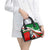 Indigenous Regions of Panama Ngabe-Bugle Shoulder Handbag with Harpy Eagle Graphic and Green Red Tribal Pattern 1997 - Wonder Print Shop