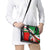 Indigenous Regions of Panama Ngabe-Bugle Shoulder Handbag with Harpy Eagle Graphic and Green Red Tribal Pattern 1997 - Wonder Print Shop