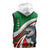 Indigenous Regions of Panama Ngabe-Bugle Sleeveless Hoodie with Harpy Eagle Graphic and Green Red Tribal Pattern 1997 - Wonder Print Shop
