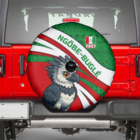 Indigenous Regions of Panama Ngabe-Bugle Spare Tire Cover with Harpy Eagle Graphic and Green Red Tribal Pattern 1997 - Wonder Print Shop