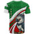 Indigenous Regions of Panama Ngabe-Bugle T Shirt with Harpy Eagle Graphic and Green Red Tribal Pattern 1997 - Wonder Print Shop