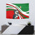 Indigenous Regions of Panama Ngabe-Bugle Tapestry with Harpy Eagle Graphic and Green Red Tribal Pattern 1997 - Wonder Print Shop