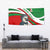 Indigenous Regions of Panama Ngabe-Bugle Tapestry with Harpy Eagle Graphic and Green Red Tribal Pattern 1997 - Wonder Print Shop