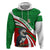 Indigenous Regions of Panama Ngabe-Bugle Zip Hoodie with Harpy Eagle Graphic and Green Red Tribal Pattern 1997 - Wonder Print Shop