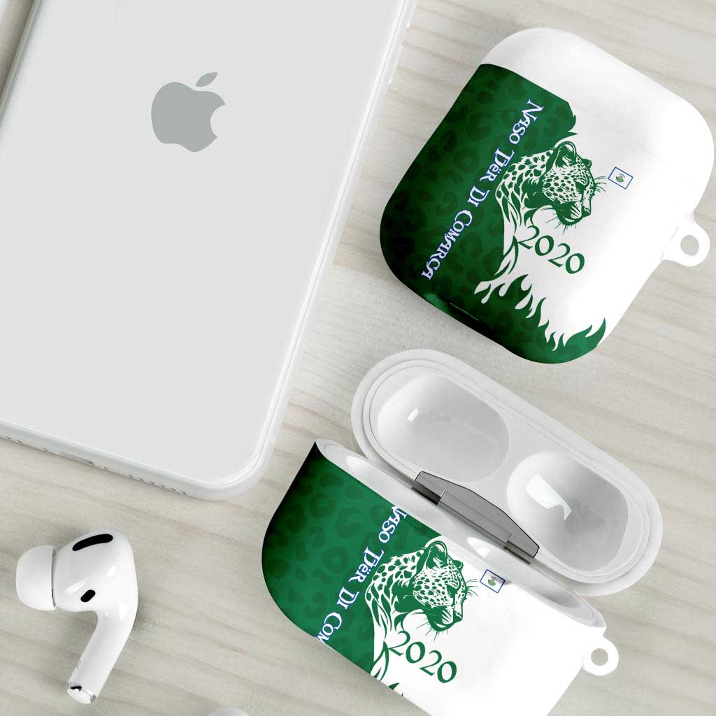 Indigenous Regions of Panama Naso Tjer Di Comarca AirPods Case with Jaguar Graphic and Green White Territory and Life 2020 - Wonder Print Shop