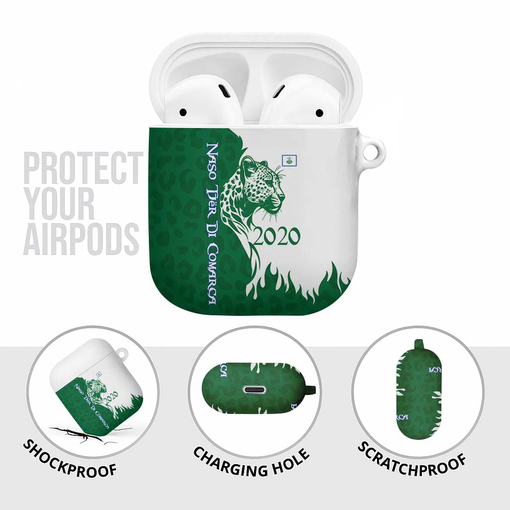 Indigenous Regions of Panama Naso Tjer Di Comarca AirPods Case with Jaguar Graphic and Green White Territory and Life 2020 - Wonder Print Shop