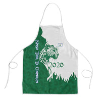 Indigenous Regions of Panama Naso Tjer Di Comarca Apron with Jaguar Graphic and Green White Territory and Life 2020 - Wonder Print Shop