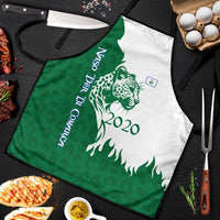 Indigenous Regions of Panama Naso Tjer Di Comarca Apron with Jaguar Graphic and Green White Territory and Life 2020 - Wonder Print Shop