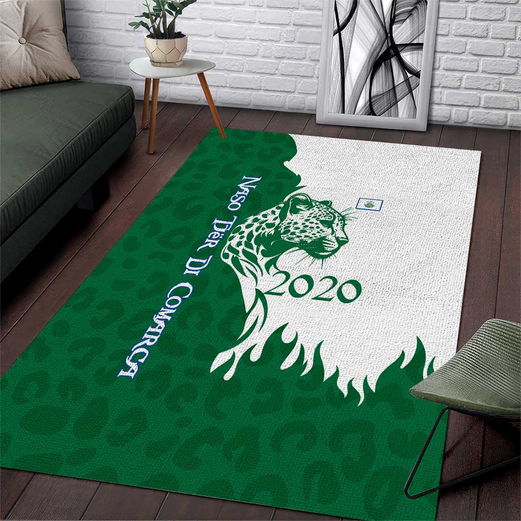 Indigenous Regions of Panama Naso Tjer Di Comarca Area Rug with Jaguar Graphic and Green White Territory and Life 2020 - Wonder Print Shop