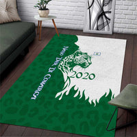 Indigenous Regions of Panama Naso Tjer Di Comarca Area Rug with Jaguar Graphic and Green White Territory and Life 2020 - Wonder Print Shop
