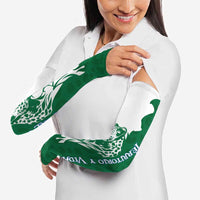 Indigenous Regions of Panama Naso Tjer Di Comarca Arm Sleeves with Jaguar Graphic and Green White Territory and Life 2020 - Wonder Print Shop
