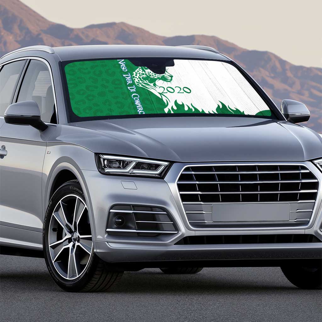 Indigenous Regions of Panama Naso Tjer Di Comarca Auto Sun Shade with Jaguar Graphic and Green White Territory and Life 2020 - Wonder Print Shop