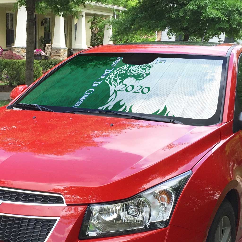 Indigenous Regions of Panama Naso Tjer Di Comarca Auto Sun Shade with Jaguar Graphic and Green White Territory and Life 2020 - Wonder Print Shop