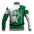 Indigenous Regions of Panama Naso Tjer Di Comarca Baseball Jacket with Jaguar Graphic and Green White Territory and Life 2020 - Wonder Print Shop
