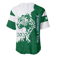 Indigenous Regions of Panama Naso Tjer Di Comarca Baseball Jersey with Jaguar Graphic and Green White Territory and Life 2020 - Wonder Print Shop